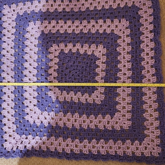 Handmade Crocheted Purple Lap Crib Blanket Throw Afghan - Picture 10 of 11